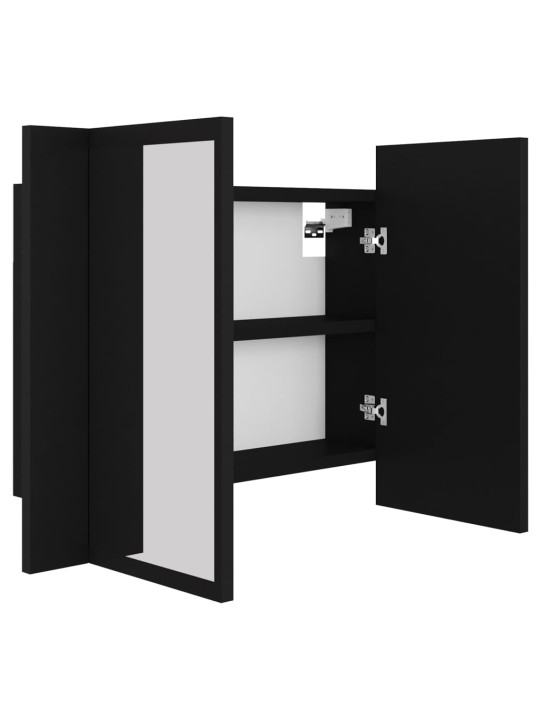LED koupelnová skříňka se zrcadlem černá 60 x 12 x 45 cm akryl