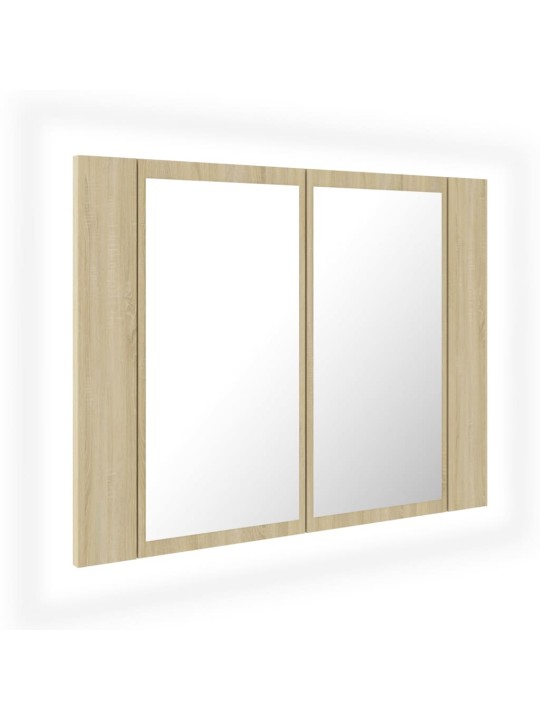 LED koupelnové zrcadlo dub sonoma 60 x 12 x 45 cm akrylové
