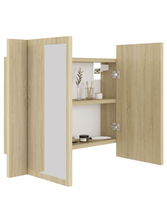 LED koupelnové zrcadlo dub sonoma 60 x 12 x 45 cm akrylové