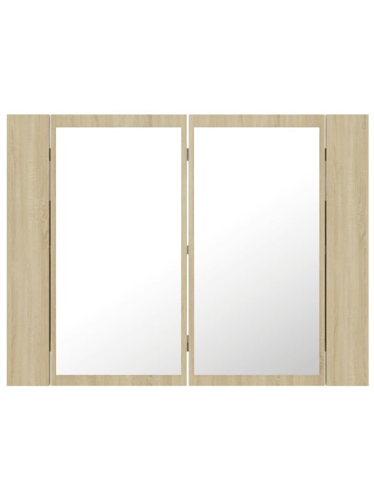 LED koupelnové zrcadlo dub sonoma 60 x 12 x 45 cm akrylové