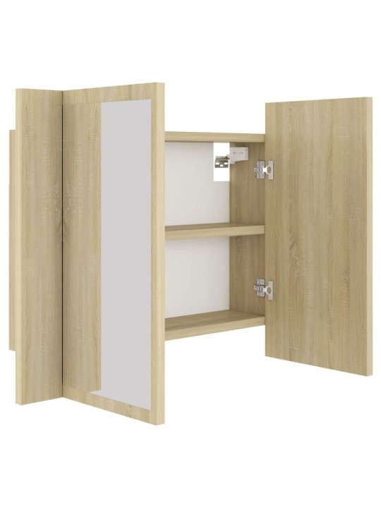 LED koupelnové zrcadlo dub sonoma 60 x 12 x 45 cm akrylové