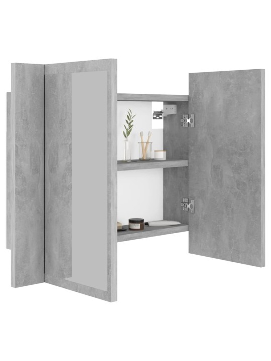 LED koupelnová skříňka se zrcadlem betonově šedá 60x12x45 cm