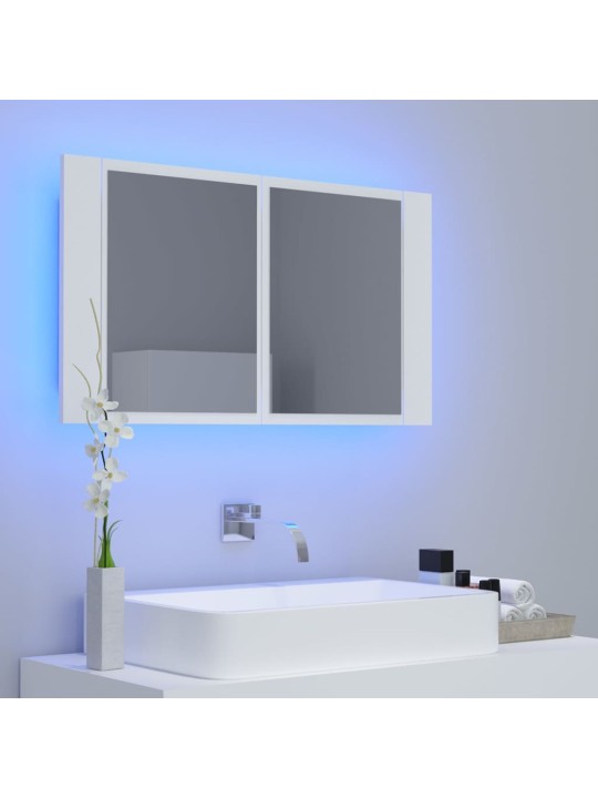 LED koupelnová skříňka se zrcadlem bílá 80 x 12 x 45 cm akryl