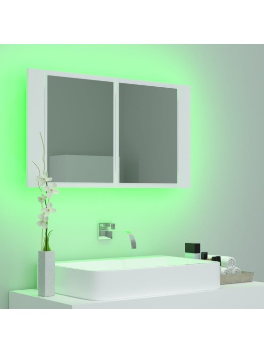 LED koupelnová skříňka se zrcadlem bílá 80 x 12 x 45 cm akryl