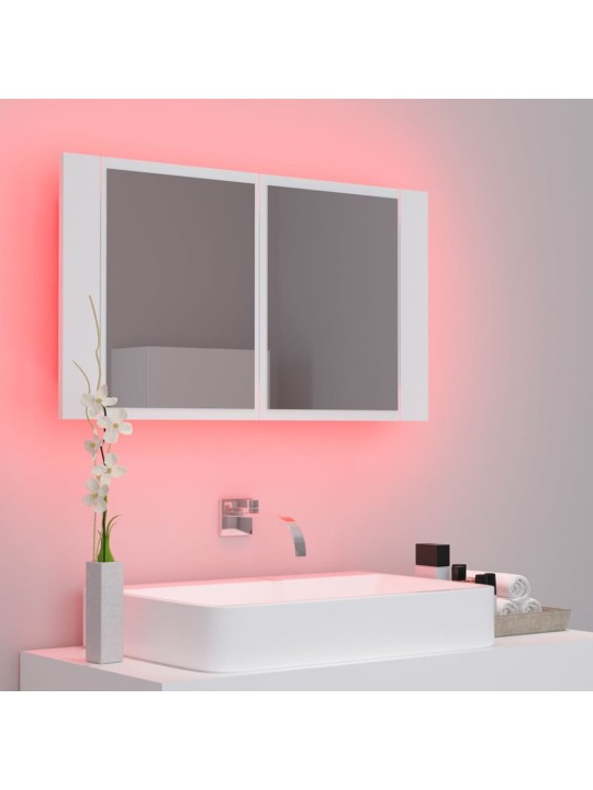 LED koupelnová skříňka se zrcadlem bílá 80 x 12 x 45 cm akryl