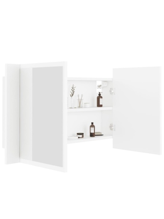 LED koupelnová skříňka se zrcadlem bílá 80 x 12 x 45 cm akryl