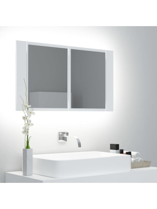 LED koupelnová skříňka se zrcadlem bílá 80 x 12 x 45 cm akryl