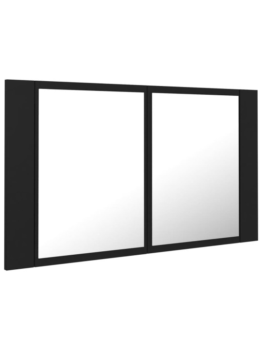 LED koupelnová skříňka se zrcadlem černá 80 x 12 x 45 cm akryl