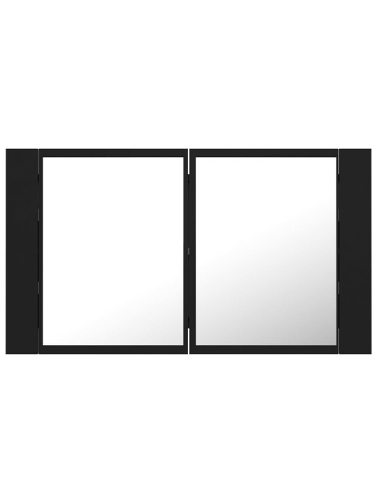 LED koupelnová skříňka se zrcadlem černá 80 x 12 x 45 cm akryl