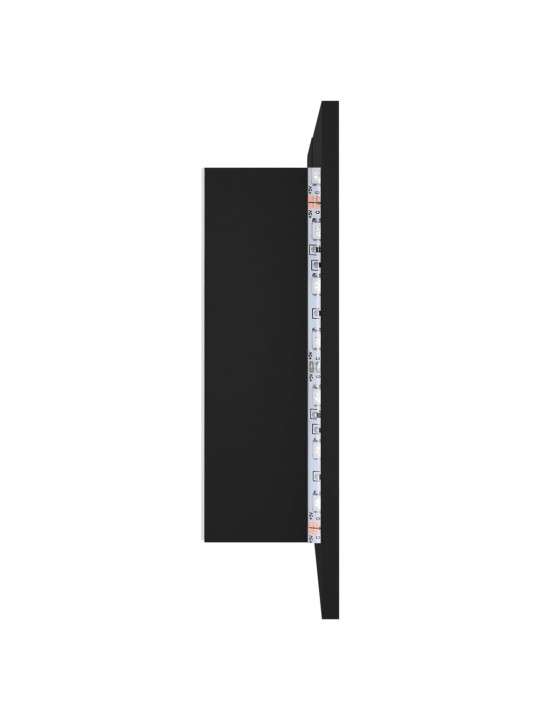 LED koupelnová skříňka se zrcadlem černá 80 x 12 x 45 cm akryl