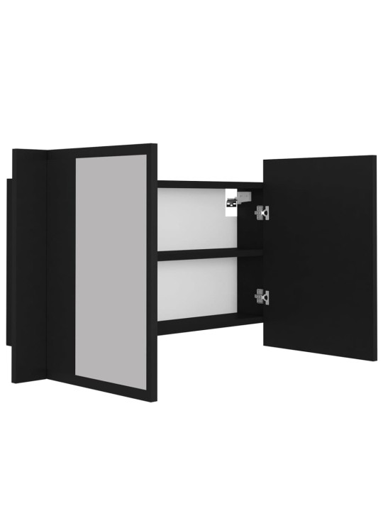 LED koupelnová skříňka se zrcadlem černá 80 x 12 x 45 cm akryl