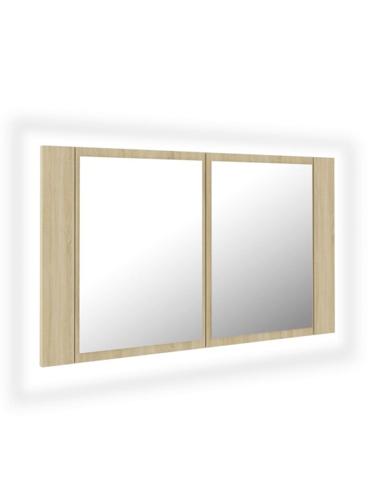 LED koupelnové zrcadlo dub sonoma 80 x 12 x 45 cm akrylové