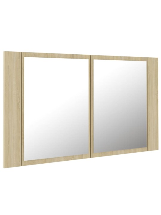 LED koupelnové zrcadlo dub sonoma 80 x 12 x 45 cm akrylové
