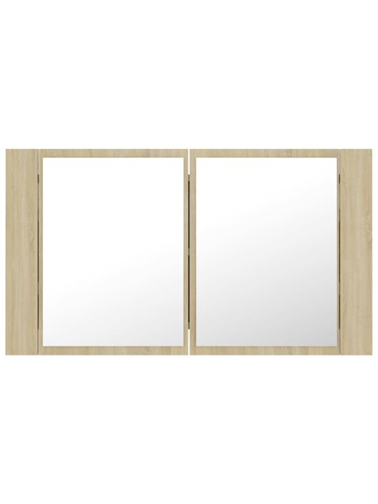LED koupelnové zrcadlo dub sonoma 80 x 12 x 45 cm akrylové