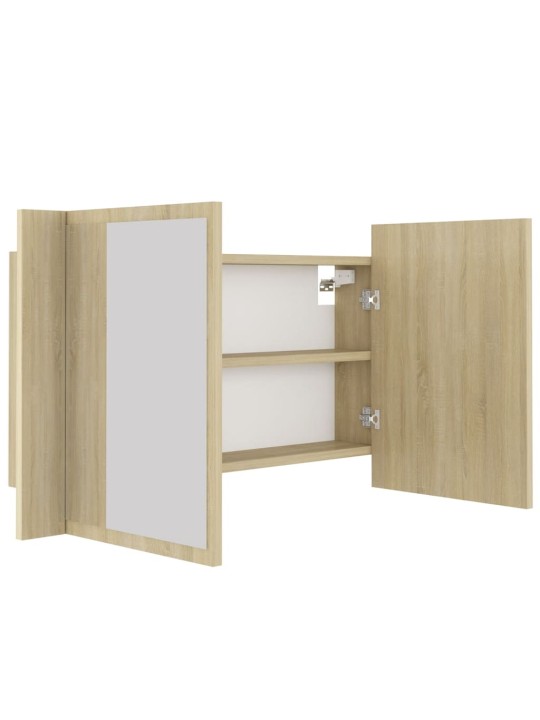 LED koupelnové zrcadlo dub sonoma 80 x 12 x 45 cm akrylové