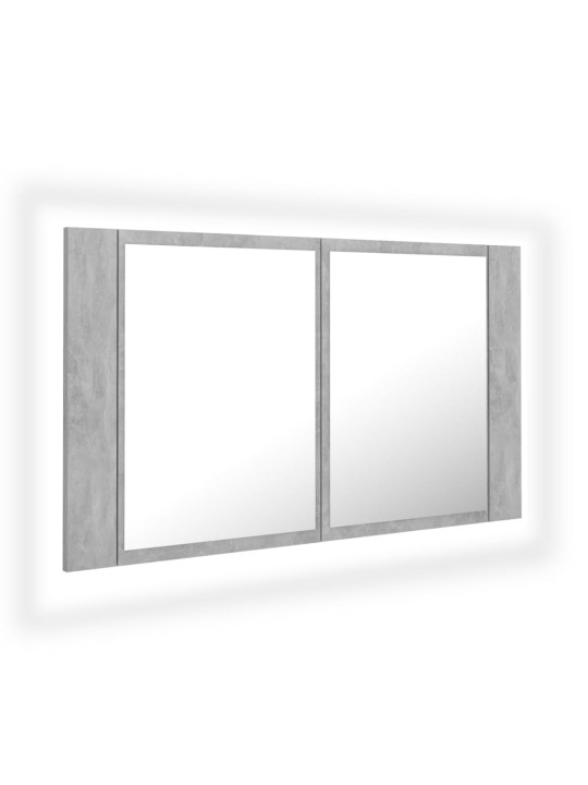 LED koupelnová skříňka se zrcadlem betonově šedá 80x12x45 cm