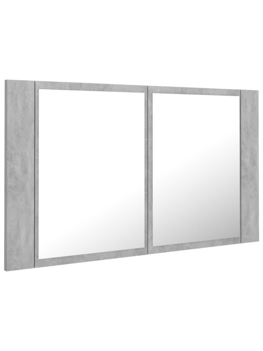LED koupelnová skříňka se zrcadlem betonově šedá 80x12x45 cm