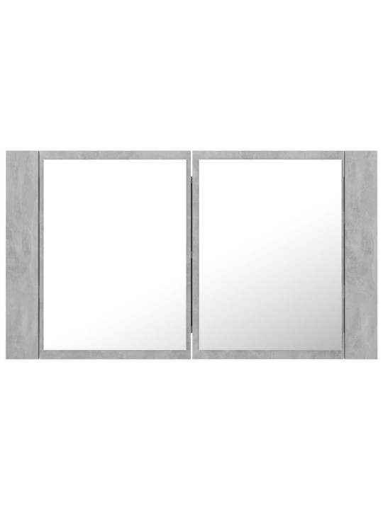 LED koupelnová skříňka se zrcadlem betonově šedá 80x12x45 cm