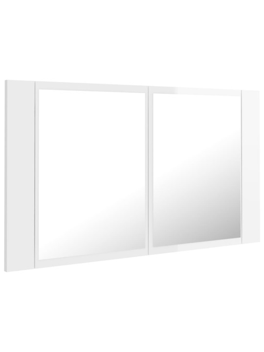 LED koupelnová skříňka se zrcadlem lesklá bílá 80x12x45cm akryl