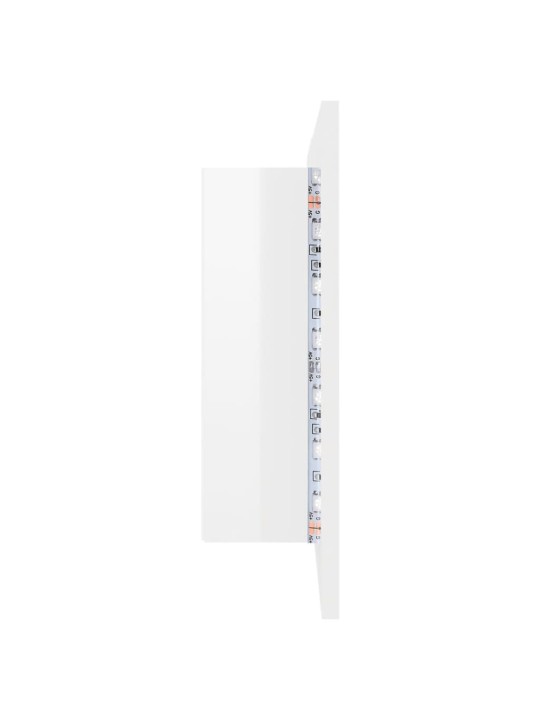 LED koupelnová skříňka se zrcadlem lesklá bílá 80x12x45cm akryl