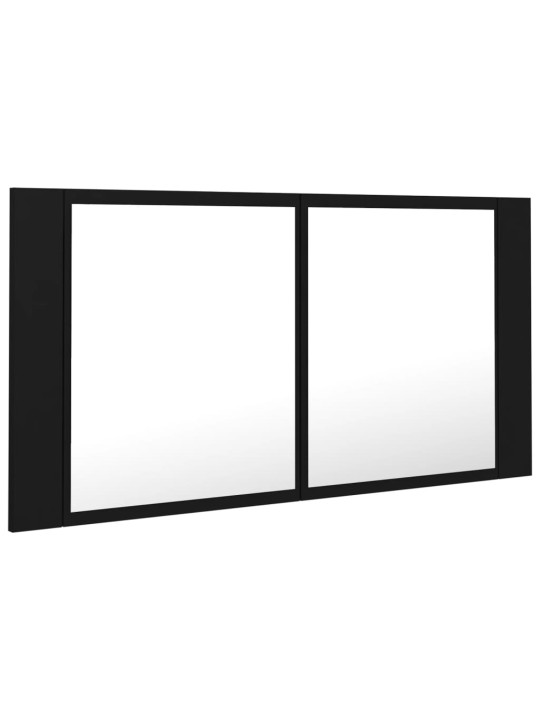 LED koupelnová skříňka se zrcadlem černá 90 x 12 x 45 cm akryl