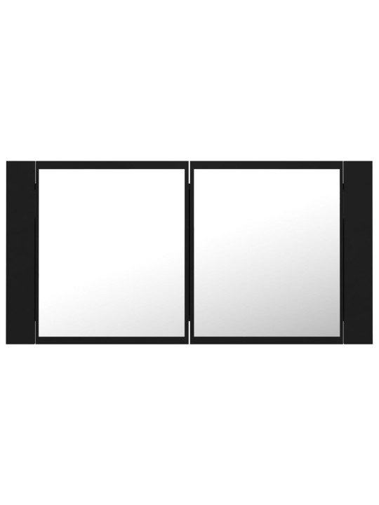 LED koupelnová skříňka se zrcadlem černá 90 x 12 x 45 cm akryl