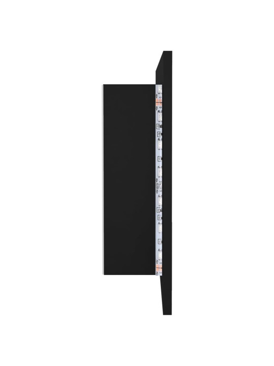 LED koupelnová skříňka se zrcadlem černá 90 x 12 x 45 cm akryl