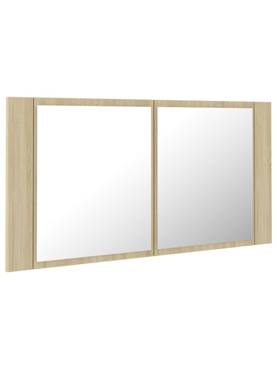 LED koupelnové zrcadlo dub sonoma 90 x 12 x 45 cm akrylové
