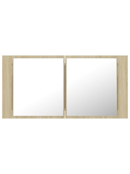 LED koupelnové zrcadlo dub sonoma 90 x 12 x 45 cm akrylové
