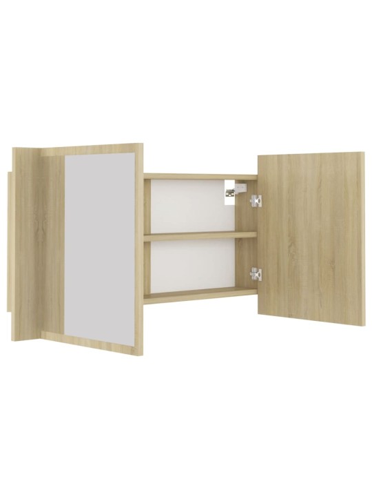 LED koupelnové zrcadlo dub sonoma 90 x 12 x 45 cm akrylové