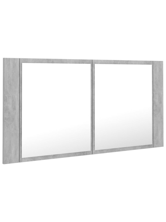 LED koupelnová skříňka se zrcadlem betonově šedá 90x12x45 cm