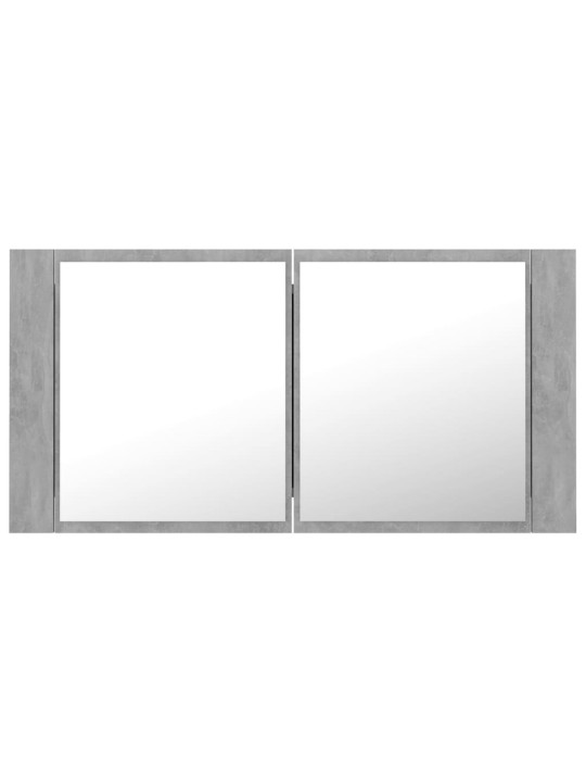 LED koupelnová skříňka se zrcadlem betonově šedá 90x12x45 cm