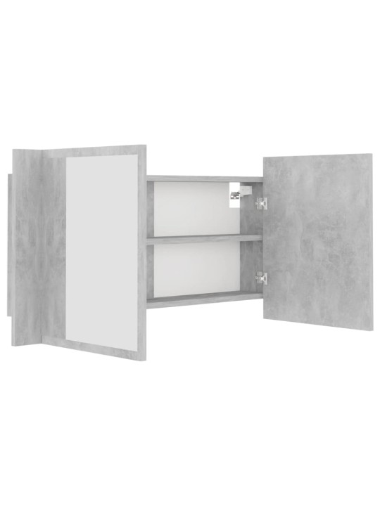 LED koupelnová skříňka se zrcadlem betonově šedá 90x12x45 cm