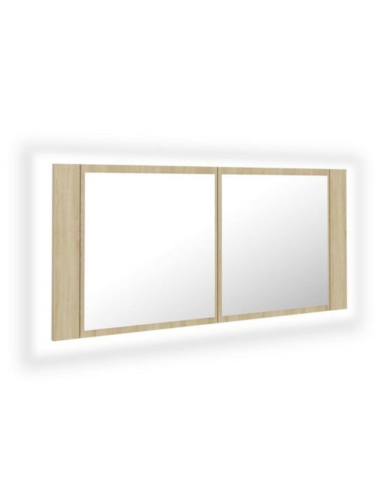 LED koupelnové zrcadlo dub sonoma 100 x 12 x 45 cm akrylové