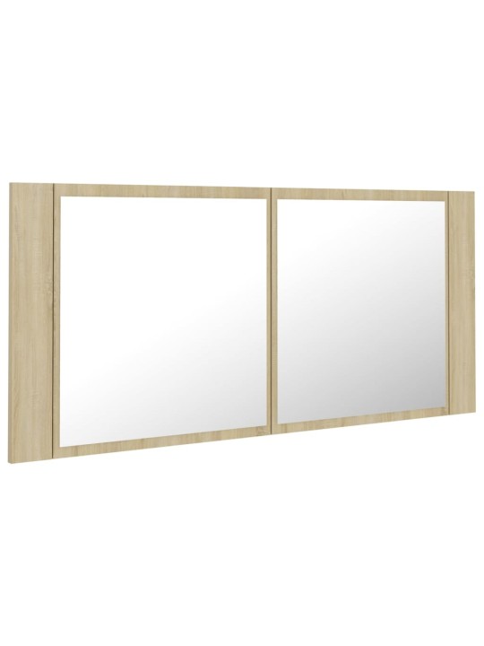 LED koupelnové zrcadlo dub sonoma 100 x 12 x 45 cm akrylové