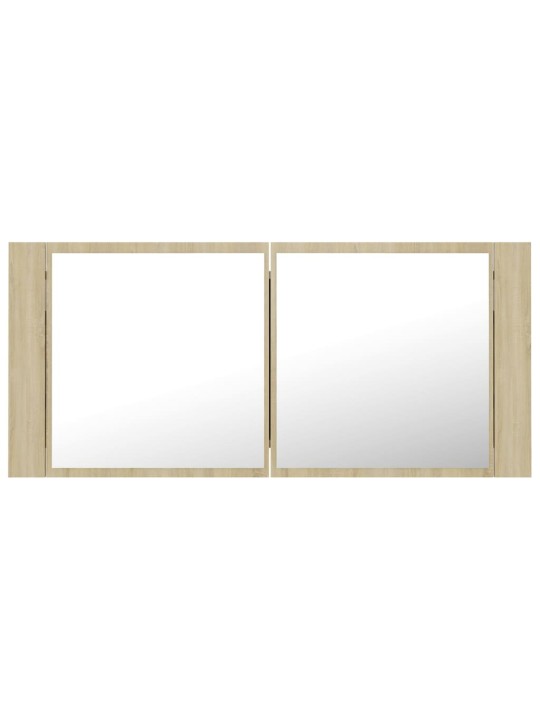 LED koupelnové zrcadlo dub sonoma 100 x 12 x 45 cm akrylové