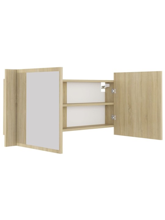 LED koupelnové zrcadlo dub sonoma 100 x 12 x 45 cm akrylové