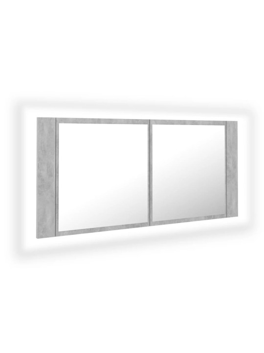 LED koupelnová skříňka se zrcadlem betonově šedá 100x12x45 cm