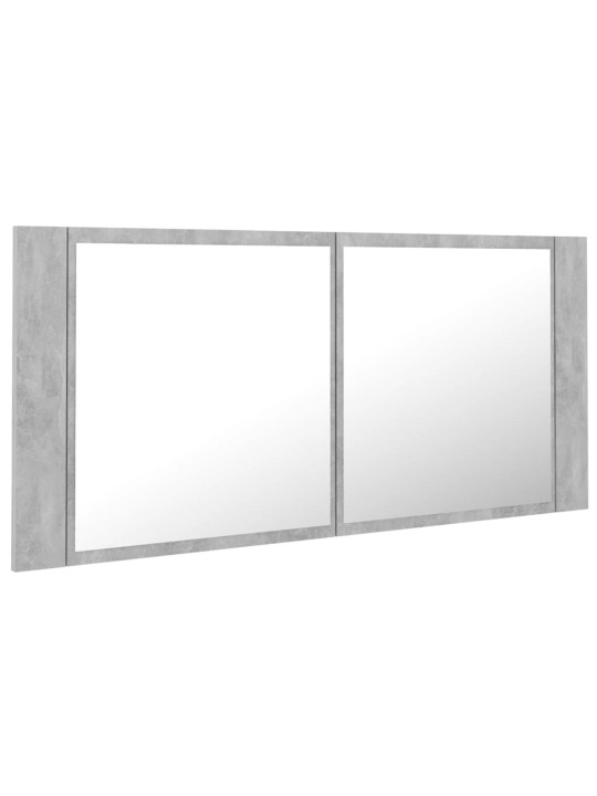 LED koupelnová skříňka se zrcadlem betonově šedá 100x12x45 cm
