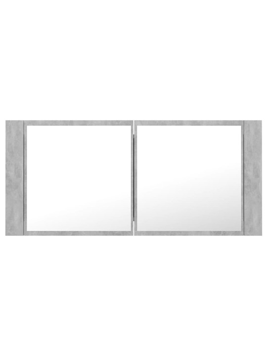 LED koupelnová skříňka se zrcadlem betonově šedá 100x12x45 cm