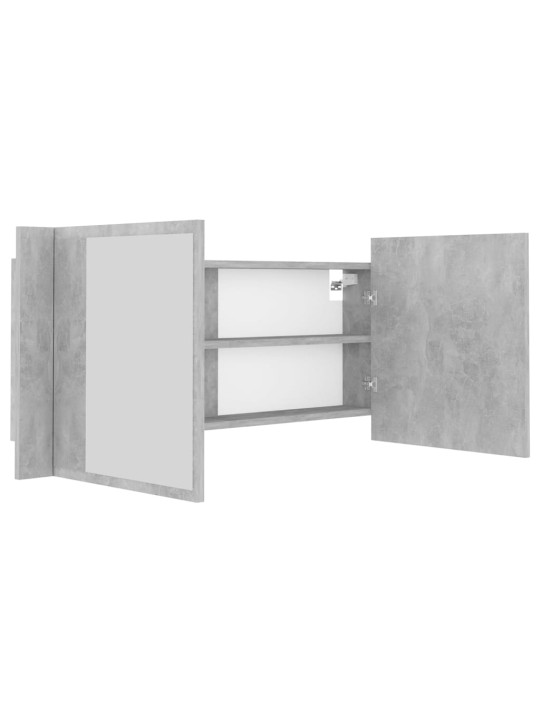 LED koupelnová skříňka se zrcadlem betonově šedá 100x12x45 cm