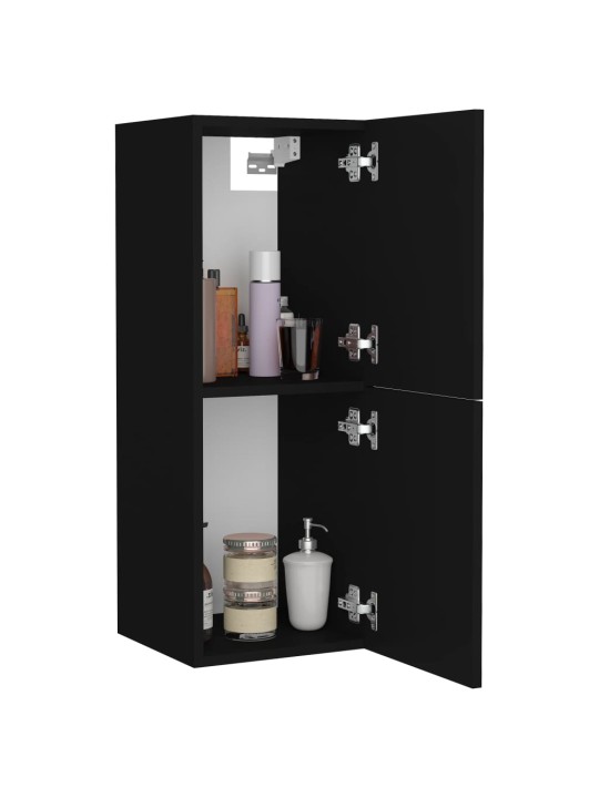 Koupelnová skříňka černá 30 x 30 x 80 cm kompozitní dřevo