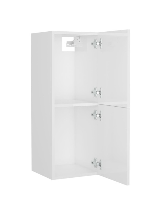 Koupelnová skříňka bílá lesklá 30 x 30 x 80 cm kompozitní dřevo
