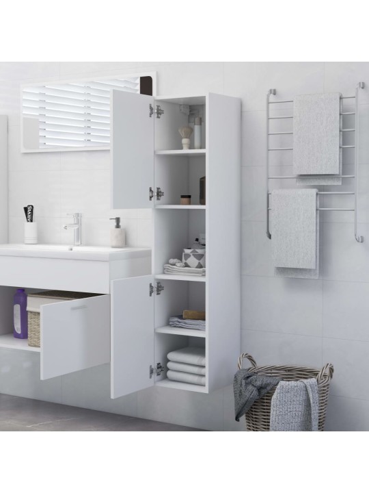 Koupelnová skříňka bílá 30 x 30 x 130 cm kompozitní dřevo