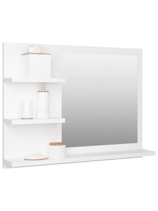 Koupelnové zrcadlo bílé 60 x 10,5 x 45 cm kompozitní dřevo