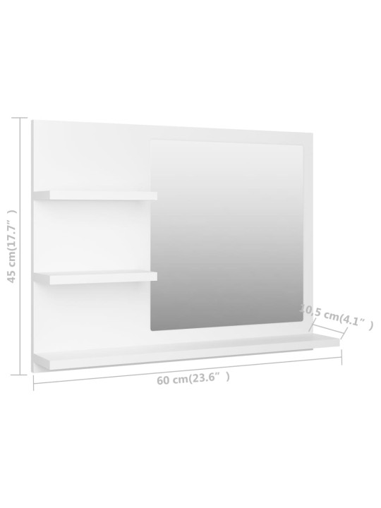 Koupelnové zrcadlo bílé 60 x 10,5 x 45 cm kompozitní dřevo