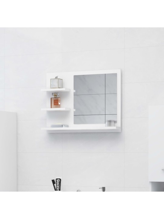 Koupelnové zrcadlo bílé 60 x 10,5 x 45 cm kompozitní dřevo