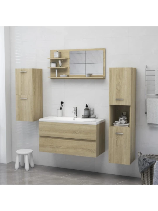 Koupelnové zrcadlo dub sonoma 90x10,5x45 cm kompozitní dřevo