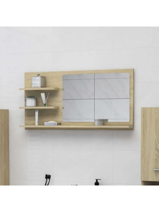 Koupelnové zrcadlo dub sonoma 90x10,5x45 cm kompozitní dřevo