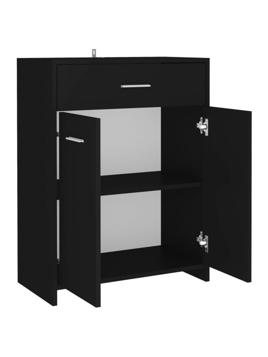 Koupelnová skříňka černá 60 x 33 x 80 cm kompozitní dřevo